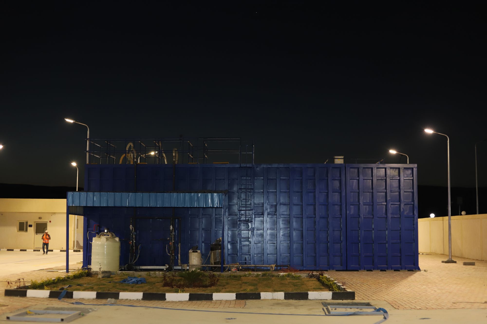 Al-Galala Konouz Treatment Plant: MBR treatment units at night